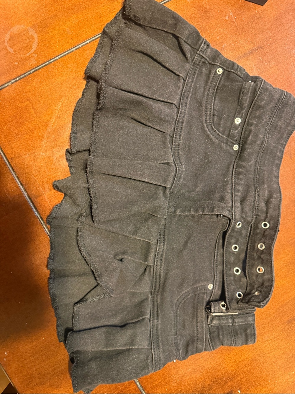 Black Ruffled Mini Shorts